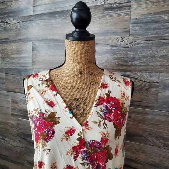 Olivia Moon Floral Blouse Bright Flowey Top, Women's Size Small - Picture 2 of 9